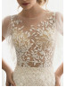 Chic Beaded Lace Tulle Wedding Dress